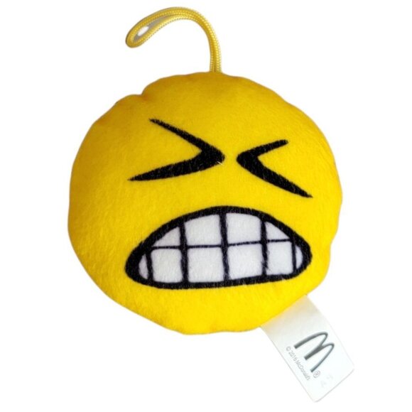 Emoji Plush Yellow Grinning Face McDonalds 2016 Stuffed Animal Toy - Picture 1 of 5